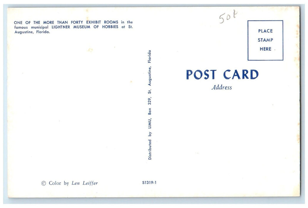 c1950's Lightner Museum Of Hobbies Interior St. Augustine Florida FL Postcard