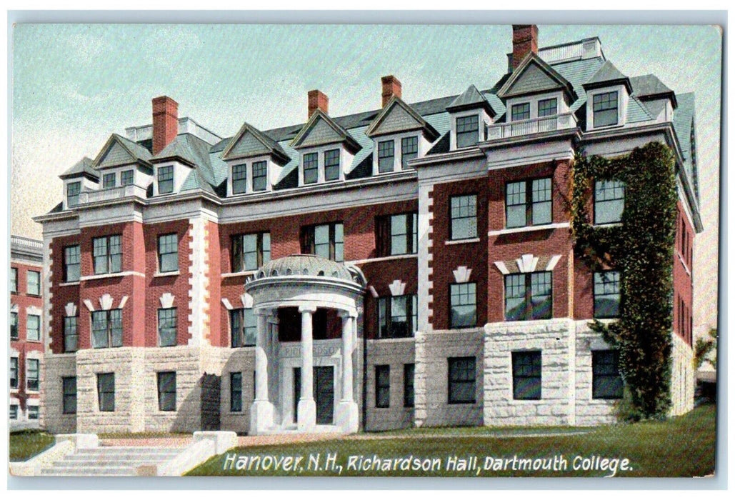 1910 Richardson Hall Dartmouth College Hanover New Hampshire NH Vintage Postcard