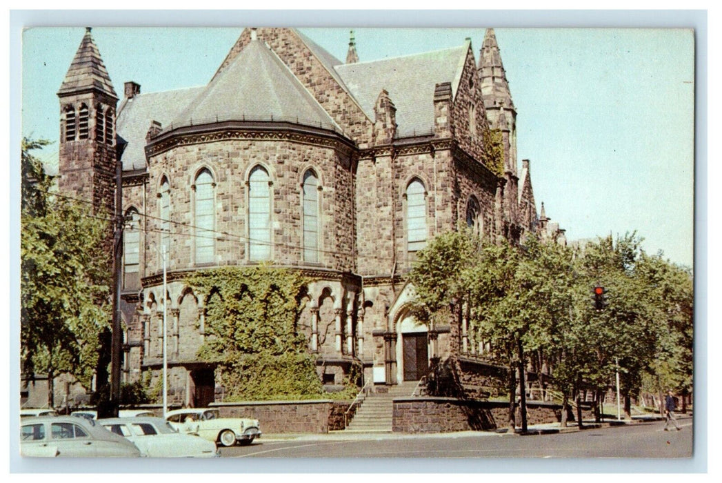 Battell Chapel Yale University Building Cars New Haven Connecticut CT Postcard