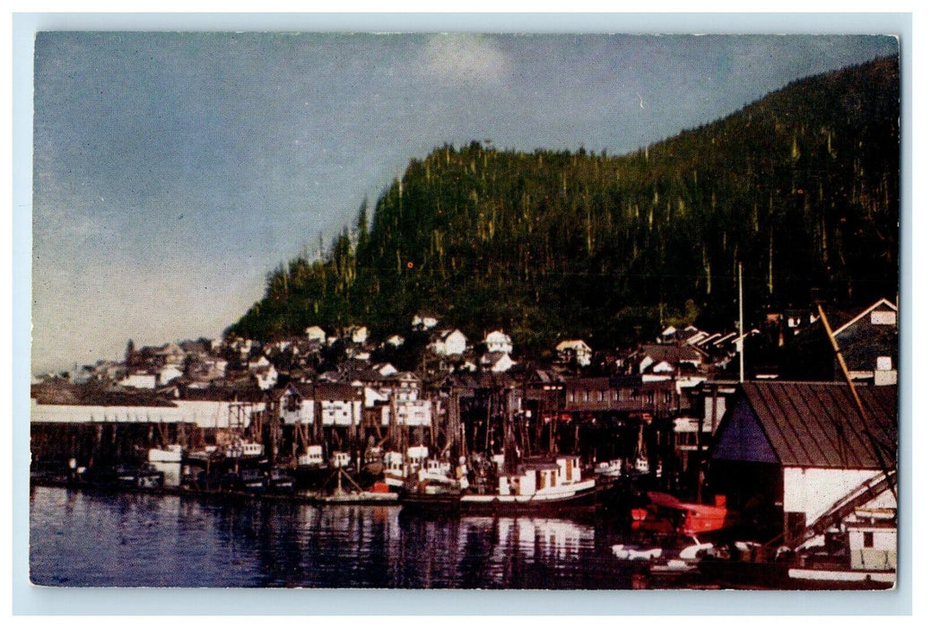 Ketchikan Harbor Alaska AK, Crowded Masts Hundreds Of Fishing Vessels Postcard