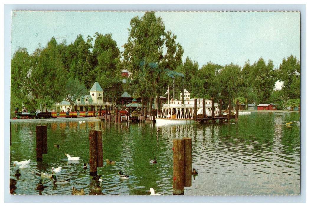 Steamboat Ride Knott's Berry Farm Ghost Town Buena Park California CA Postcard