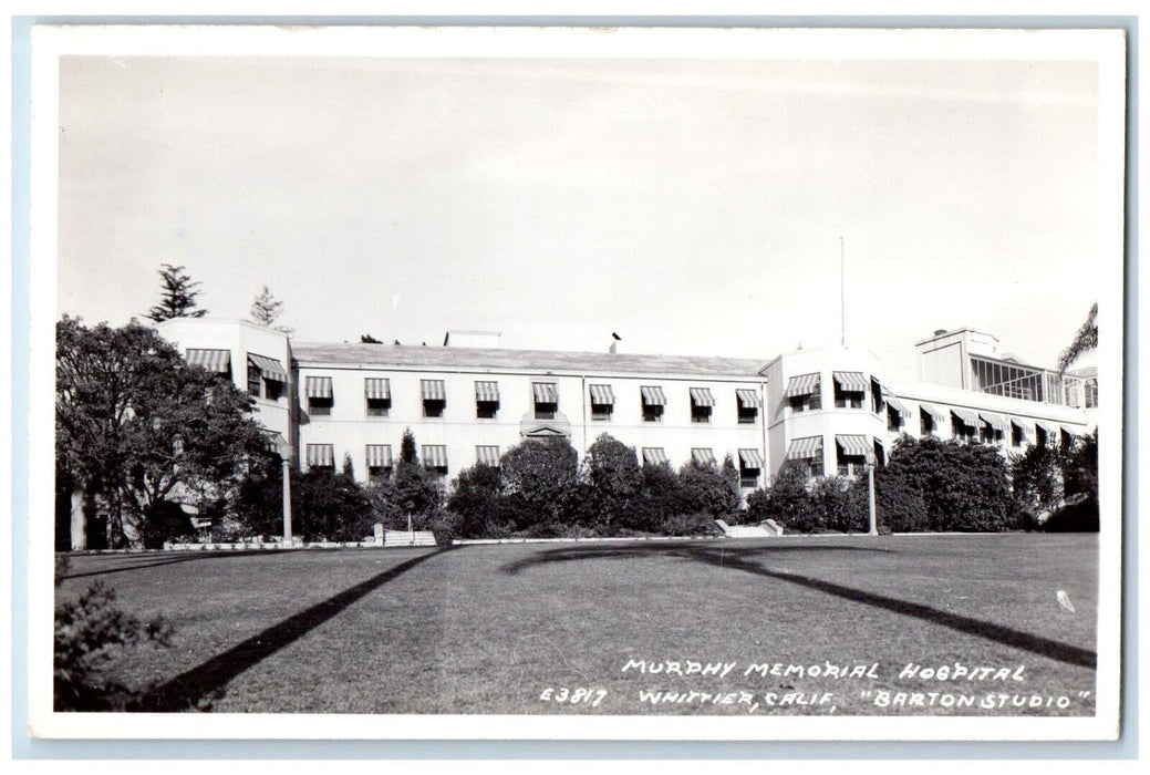 c1940's Murphy Memorial Hospital Studio Barton Whittier CA RPPC Photo Postcard