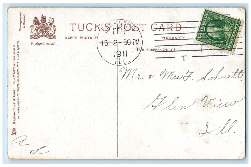 1911 Valentine Board Walk Promenade Little Boy With Horse Toy Tuck's Postcard