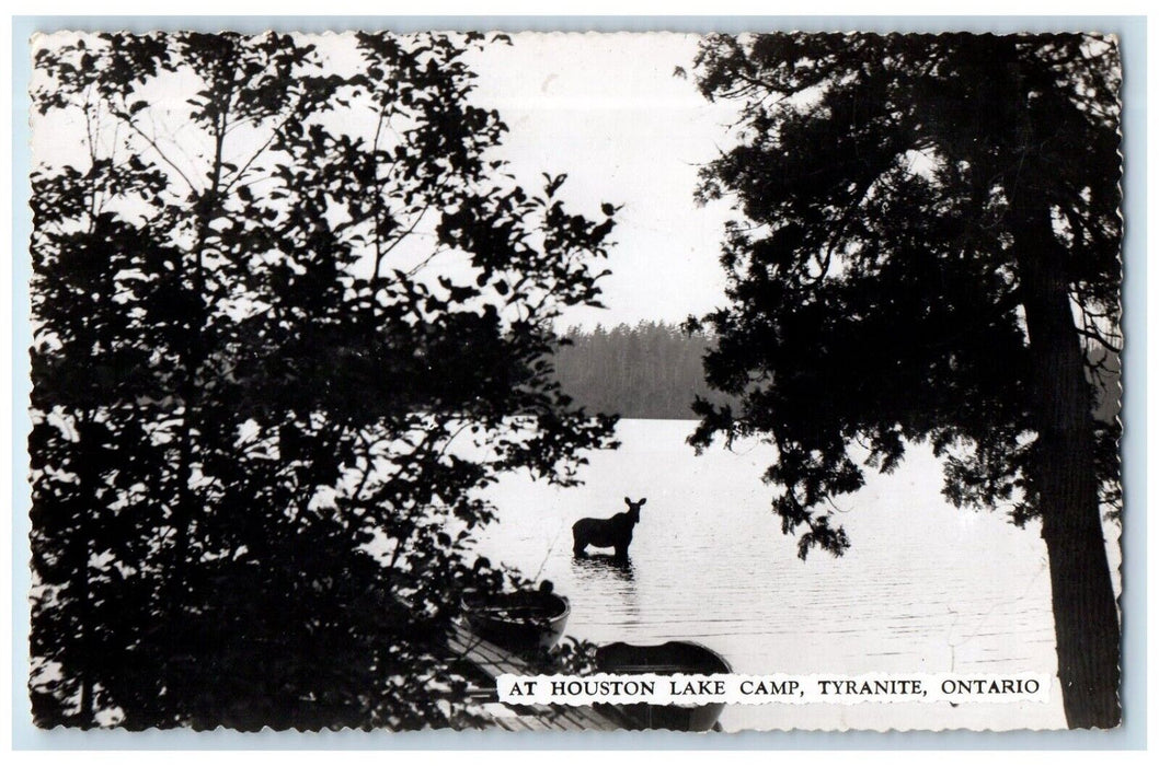 1952 Houston Lake Camp Moose View Tyranite Ontario Canada RPPC Photo Postcard