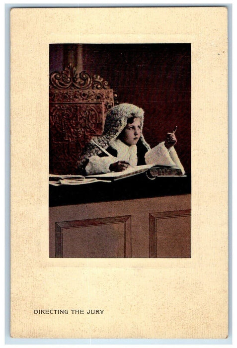 1910 Little Girl Judge Directing The Jury Reedsville West Virginia WV Postcard