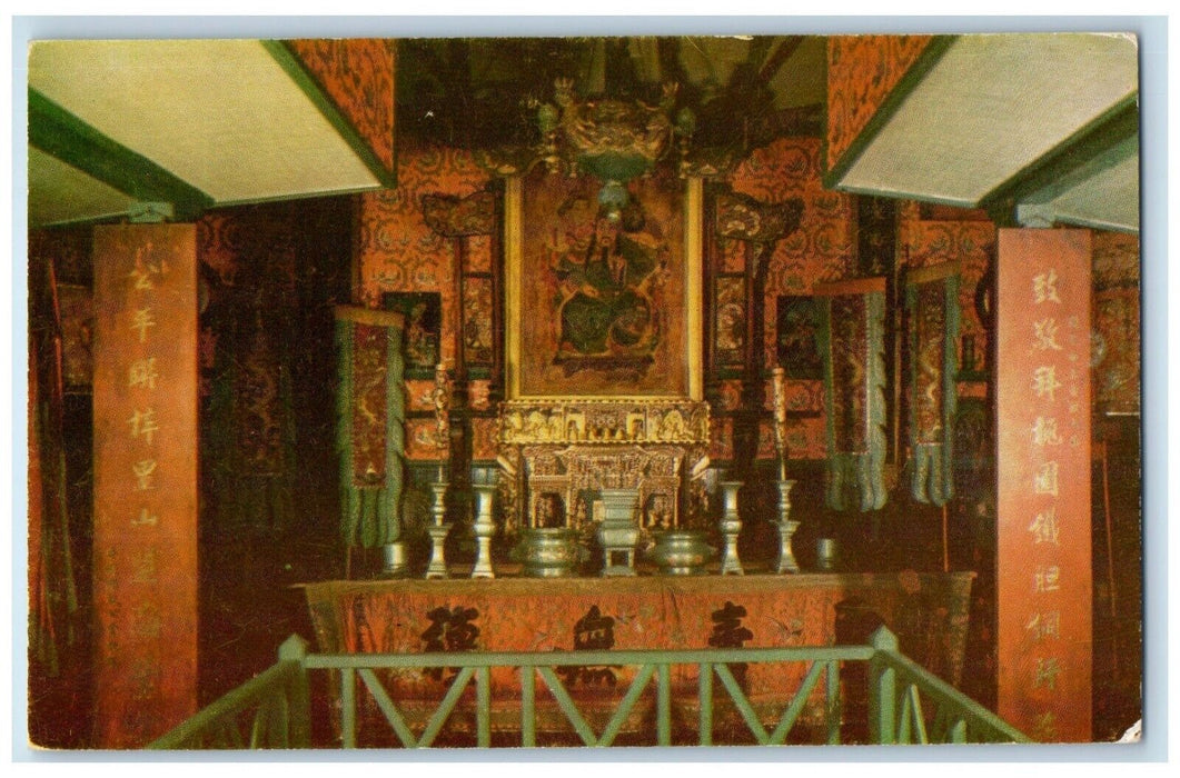 c1960 Oriental Gods Joss House Las Vegas Nevada NV Vintage Antique Postcard