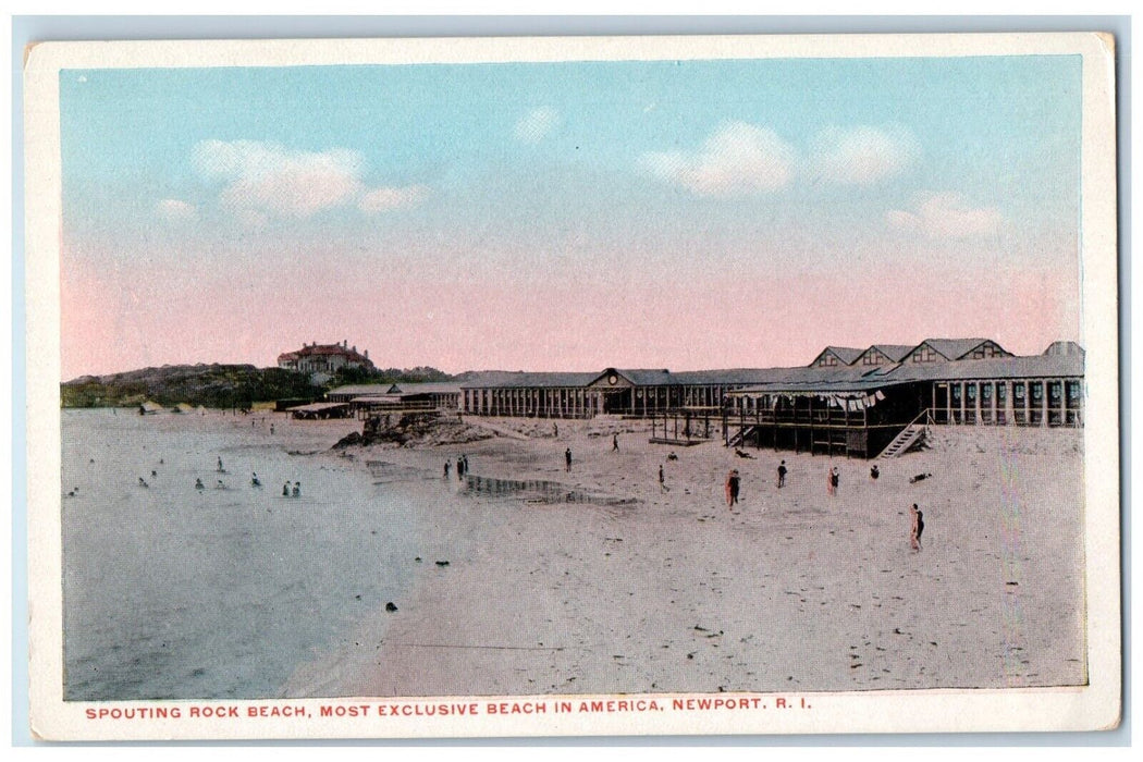 c1910 Spouting Rock Beach Exclusive Beach America Newport Rhode Island Postcard