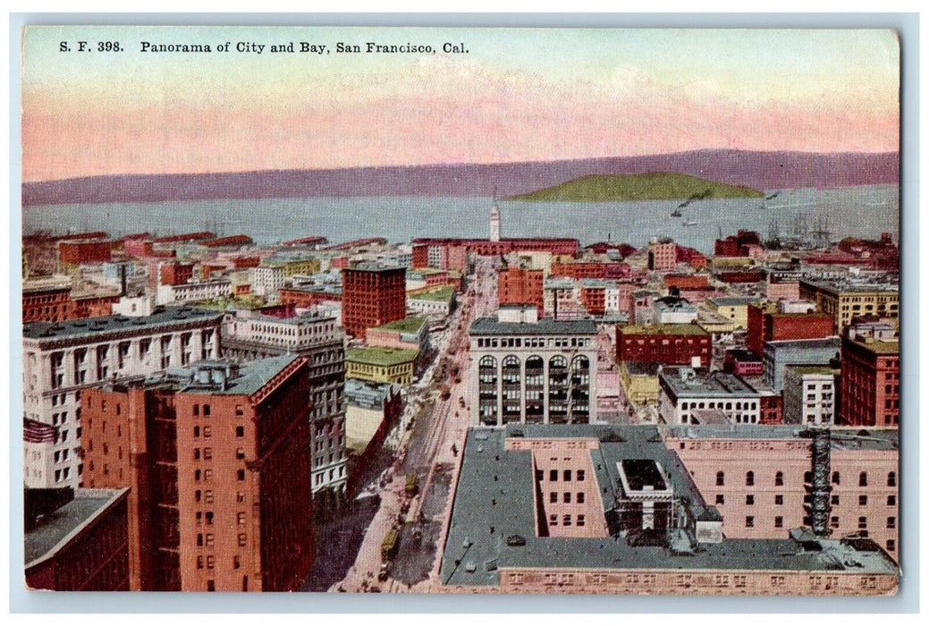 c1910's Panaroma City And Bay San Francisco California CA Antique Postcard