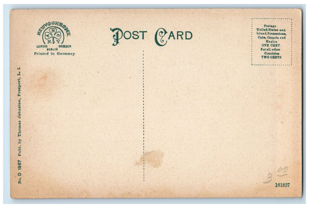 c1910 Presbyterian Church and Sunday School Freeport Long Island NY Postcard