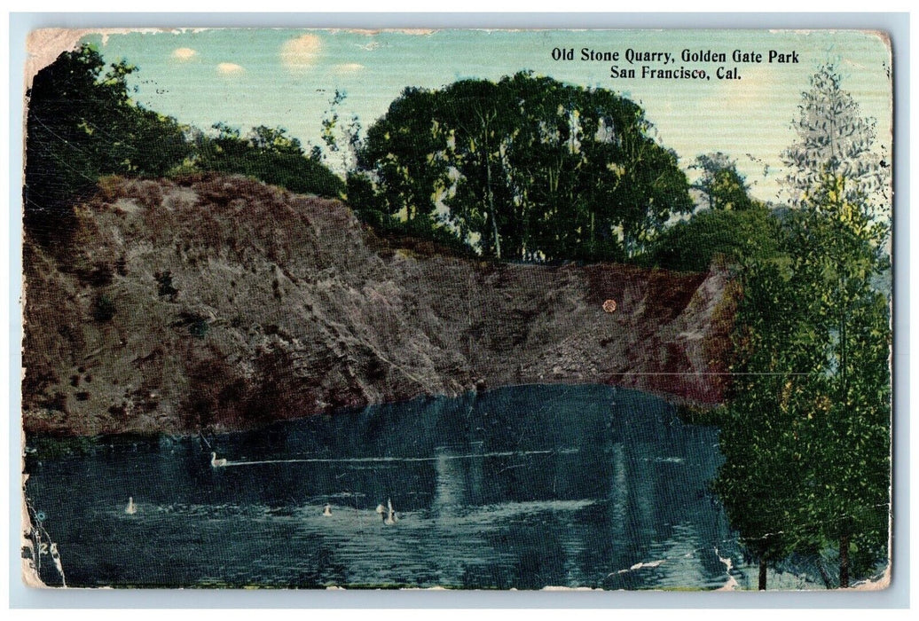 1912 Old Stone Quarry Golden Gate Park San Francisco California CA Postcard