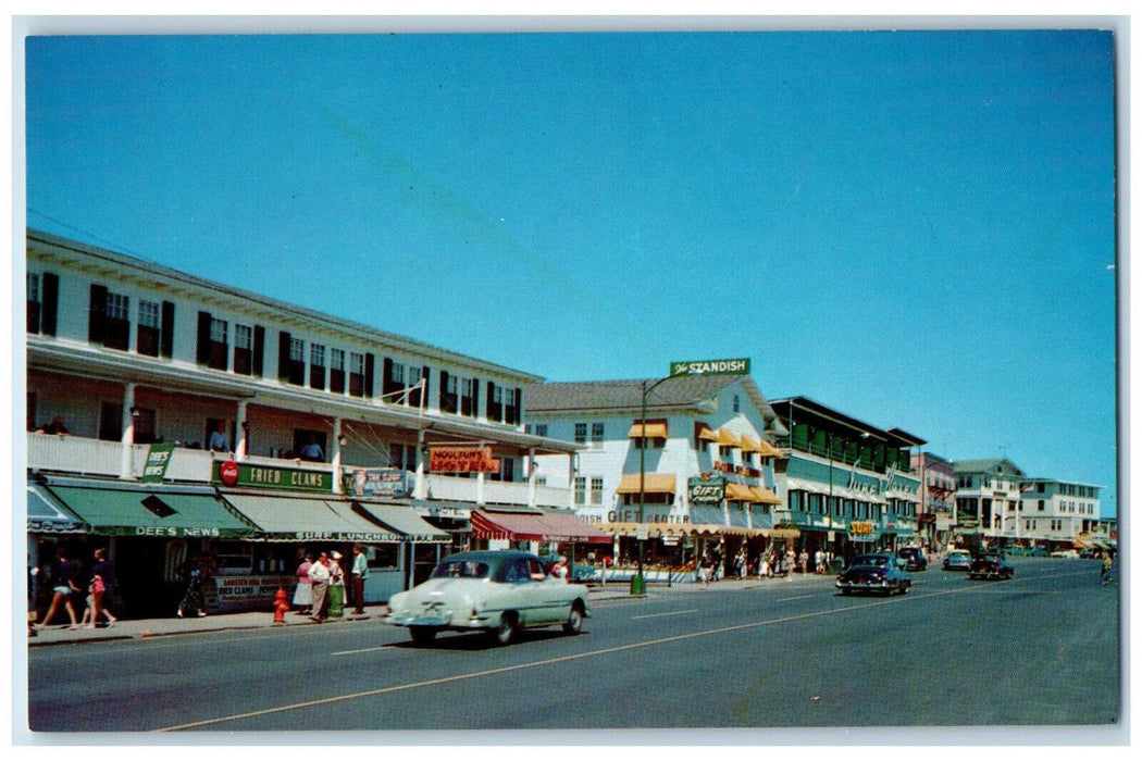 c1960's Business Section and Ocean Front Hotels Hampton Beach NH Postcard