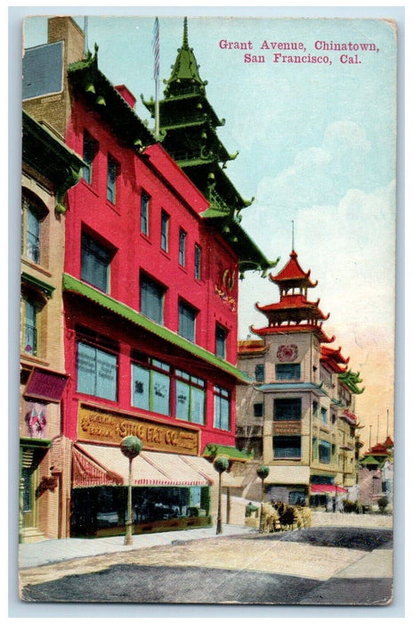 c1910's Grant Avenue Chinatown San Francisco California CA Antique Postcard