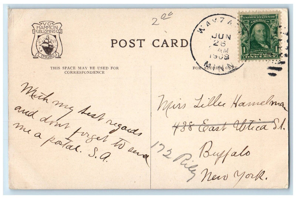 1908 Great Minneapolis Lake Minnetonka Electric Highway Minnesota MN Postcard