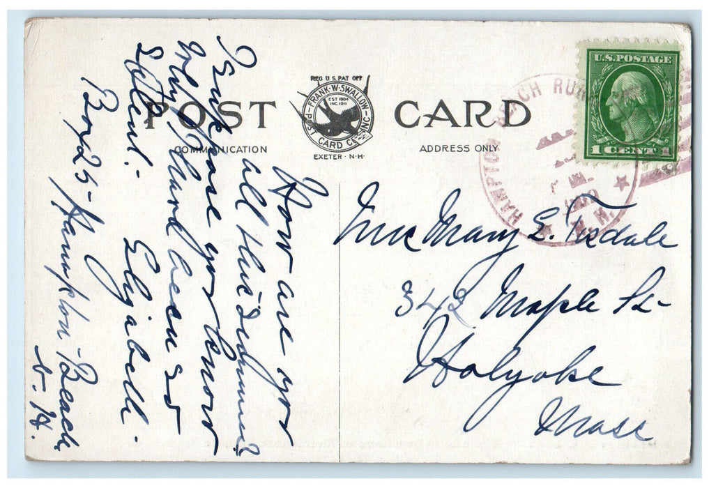 c1910 Fleet of Boats White Rocks from Hampton River Hampton Beach NH Postcard