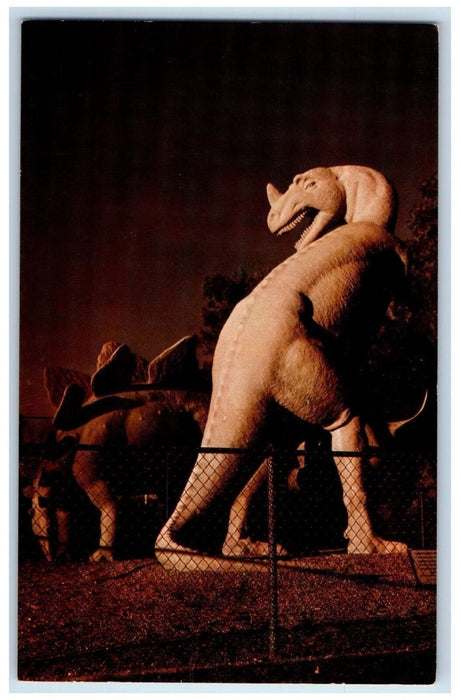 c1960 Jurassic Dinosaur Group Utah Field House Natural History Utah UT Postcard
