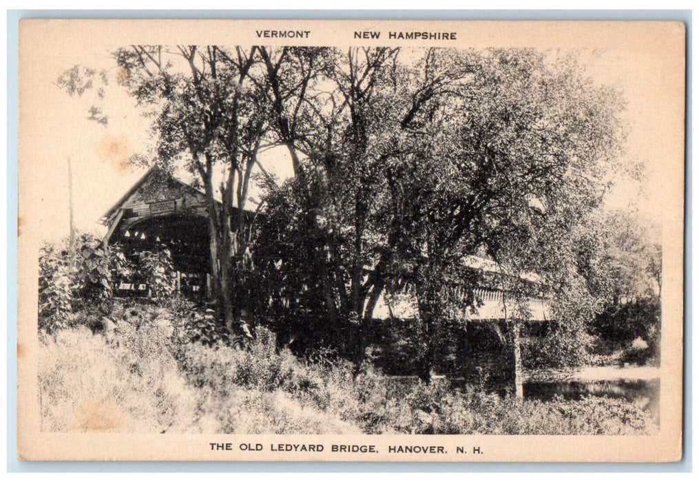 c1940's The Old Ledyard Bridge Hanover New Hampshire NH Vintage Postcard