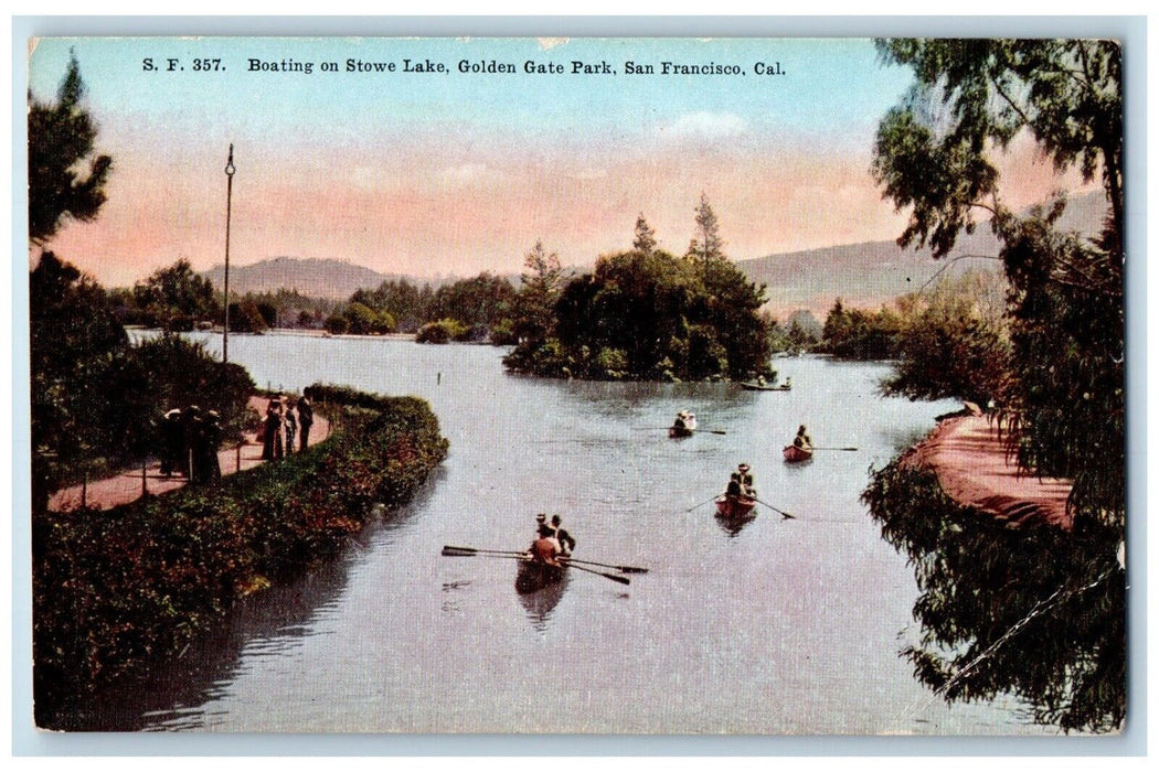 Boating On Stowe Lake Golden Gate Park San Francisco California CA Postcard