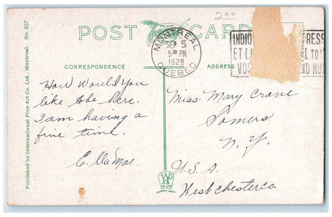 1929 Lachine Rapids Steamer St Lawrence River Montreal Quebec Canada CA Postcard