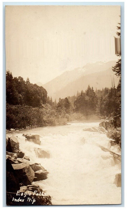 c1918 Eagle Falls River View Near Index Washington WA RPPC Photo Postcard