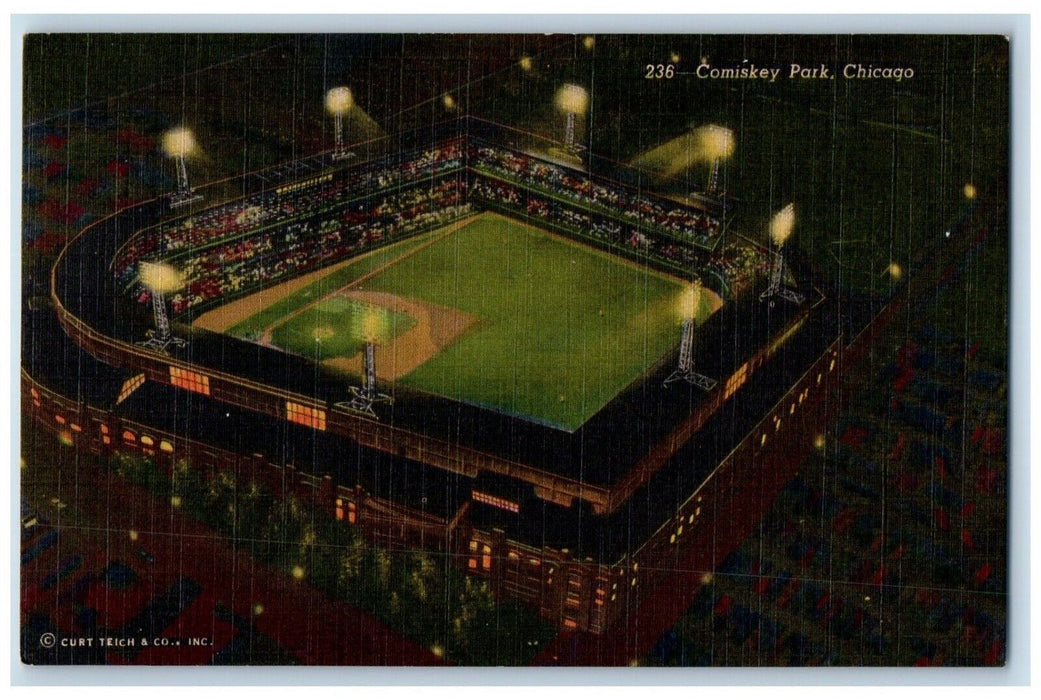 c1940 Comiskey Park White Sox Baseball Stadium Field Chicago Illinois Postcard