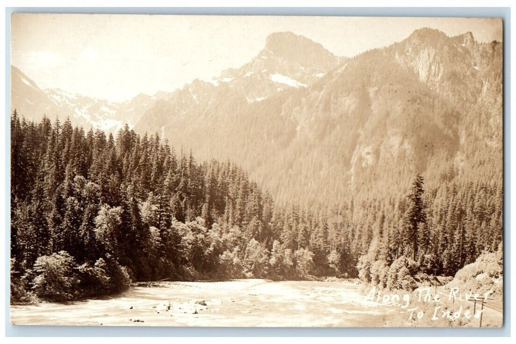 c1918 Along The River Scene To Index Washington WA RPPC Photo Unposted Postcard