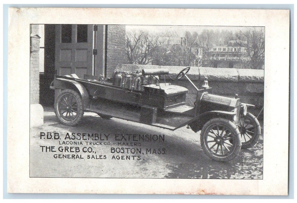 c1940 P.B.B. Assembly Extension Laconia Truck Boston Massachusetts MA Postcard
