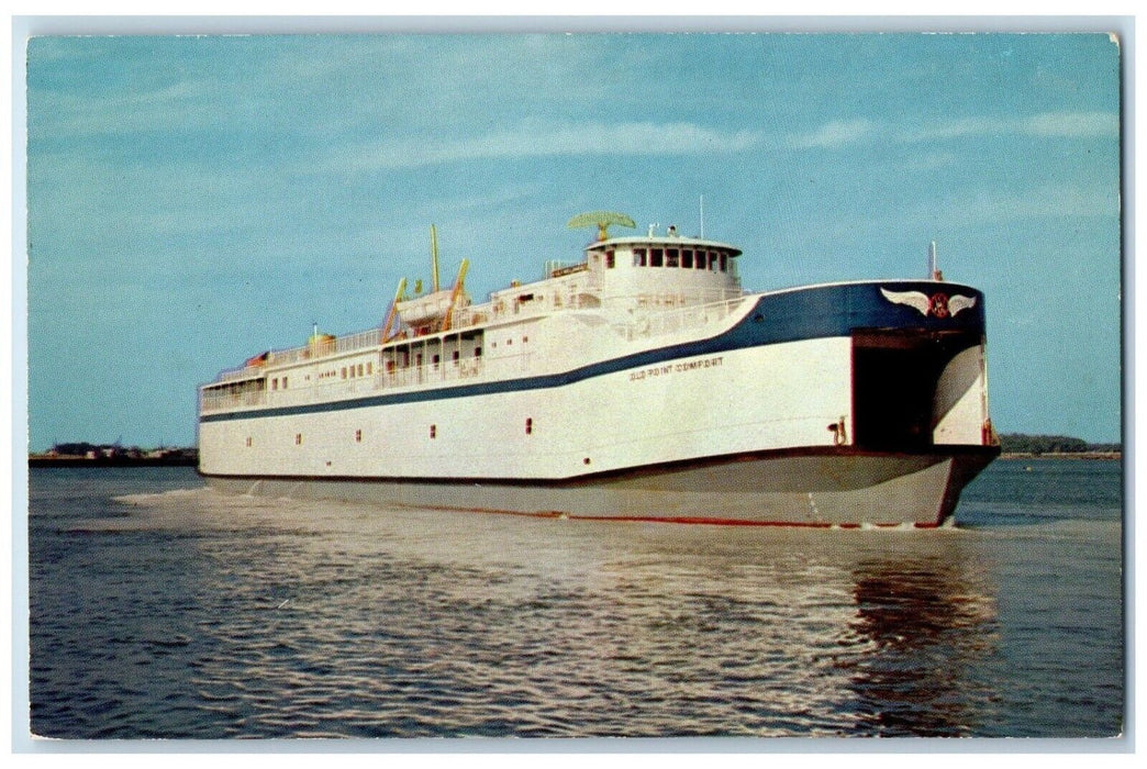 1957 View Automobile Passenger Ferry Old Point Comfort Kiptopeke Beach Postcard