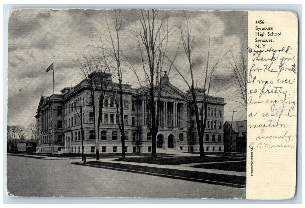 1907 Roadside View Syracuse High School Building Syracuse New York NY Postcard