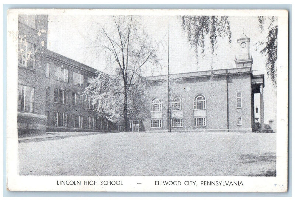 1959 Lincoln High School Building Ellwood City Pennsylvania PA Vintage Postcard