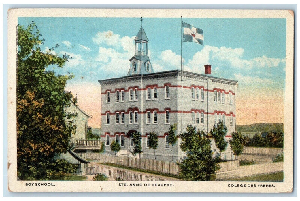 1910 Boy School Ste Anne De Beaupre Colege Des Freres Canada CA Vintage Postcard