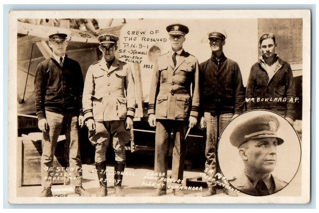 c1926 Crew Of P.N. 9-1 John Rodgers San Francisco Hawaii RPPC Photo Postcard