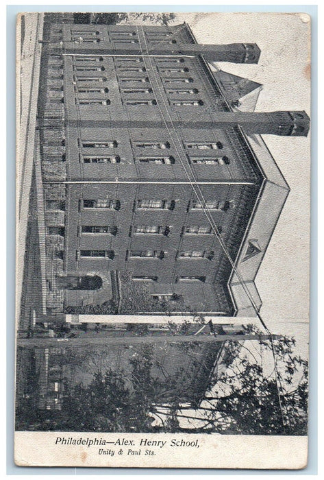 c1910 Philadelphia Alex Henry School Building Pennsylvania PA Vintage Postcard