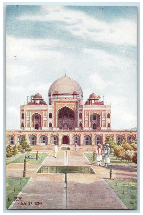 c1910's Delhi Humayun's Tomb Mogul Emperor India Oilette Tuck's Antique Postcard