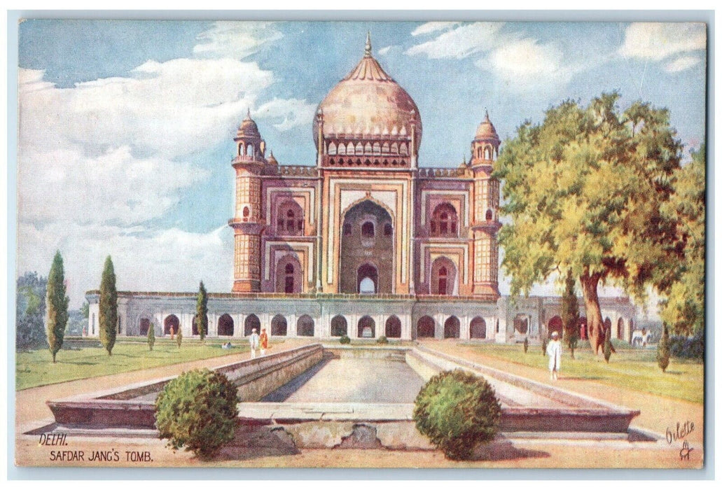 c1910's Delhi Safdar Jang's Tomb India Oilette Tuck's Unposted Antique Postcard
