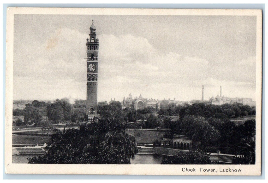 c1910s Clock Tower Buildings Built Of Bricks Lucknow India Antique Postcard