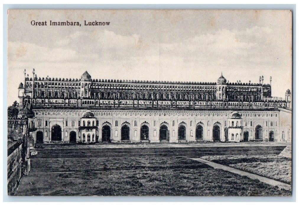 c1910's Great Imambara White Mosaic Lucknow India Posted Antique Postcard