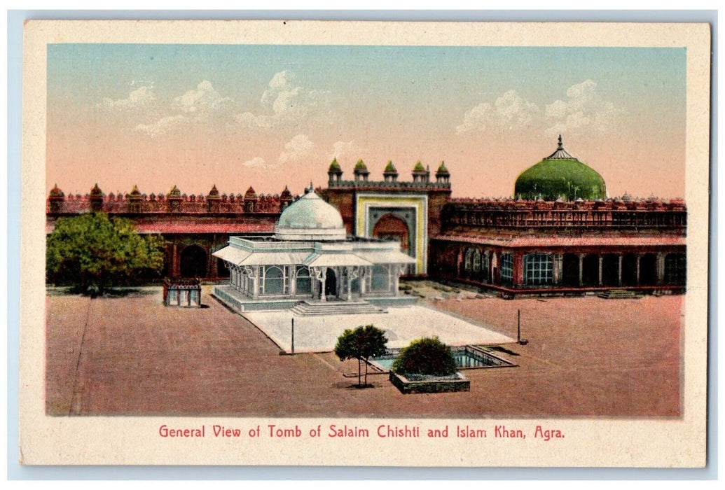 General View Of Tomb Salaim Chishti And Islam Khan Agra India Antique Postcard