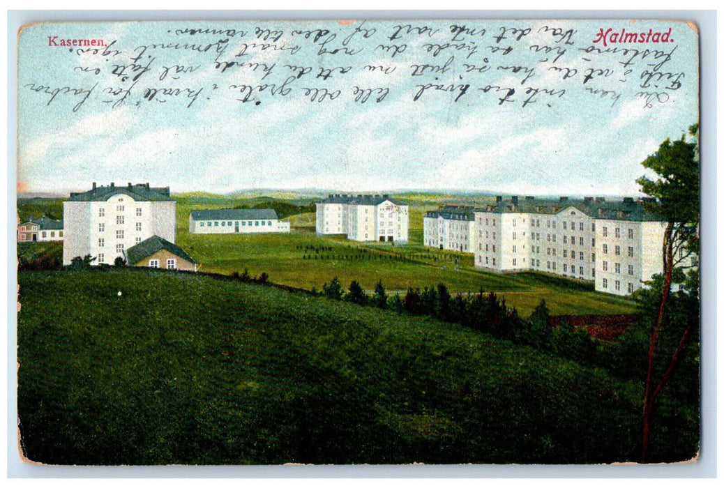 c1910 View of The Barracks Halmstad Sweden Posted Antique Postcard