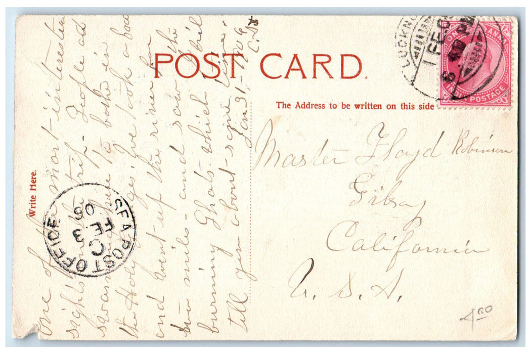 1906 Benares The Ghats Varanasi Uttar Pradesh India Sea Post Office Postcard