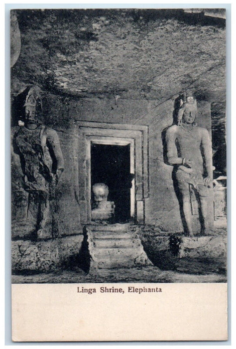 c1910's Linga Shrine Statue Cave Bombay Mumbai India Posted Antique Postcard