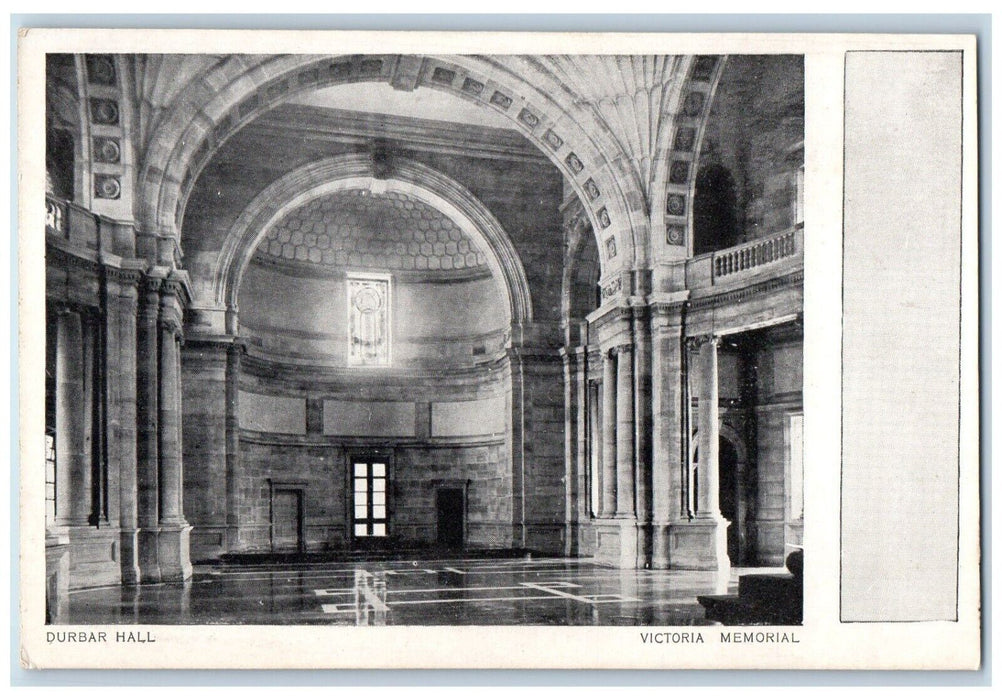 c1910's Durbar Hall Interior View Victoria Memorial India Antique Postcard