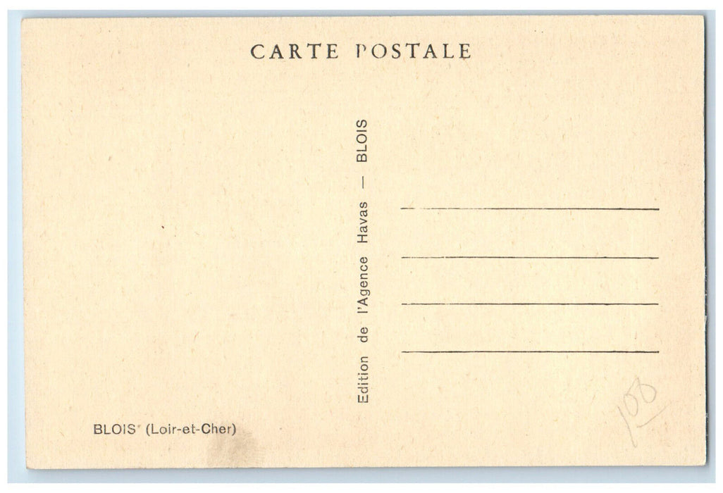 c1940's Loire Valley Restaurant Ulysse-Bernard Blois France Postcard