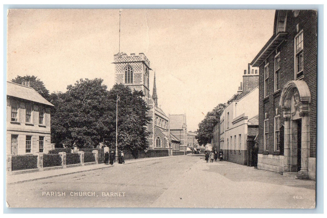 c1910 Parish Church Barnet North London England Unposted Antique Postcard