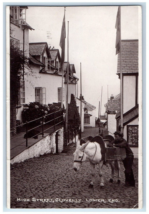 1919 High Street Clovelly Lower End Devon England Unposted Antique Postcard