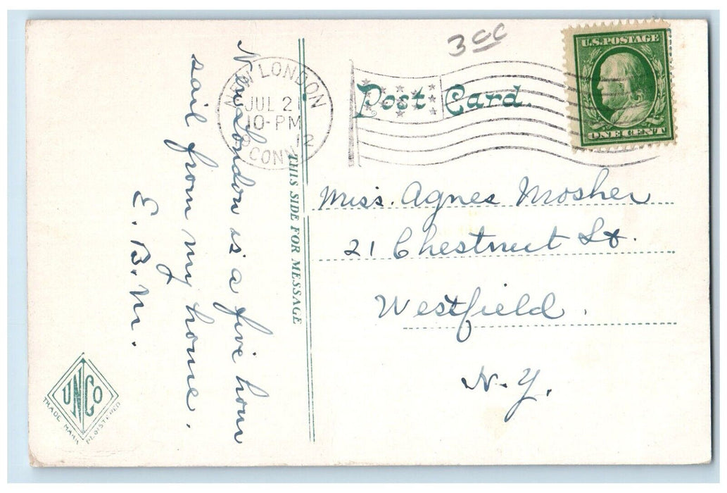 1912 Griswold Eastern Point Building New London Connecticut CT Vintage Postcard