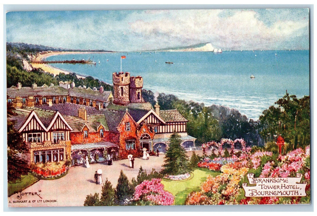 c1950's Branksome Tower Hotel Bournemouth England Unposted Postcard