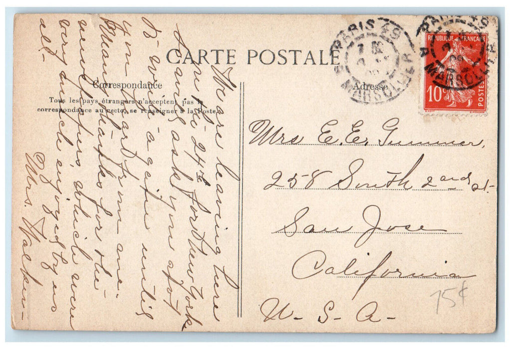 c1940's Hotel Madison Corner of Avenue De L'Opera Paris France Postcard