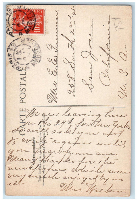 c1940's Hotel Madison Corner of Avenue De L'Opera Paris France Postcard