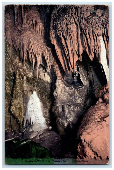 c1910 Beatus Cave Another View On Lake Thun Venus Grotto Switzerland Postcard