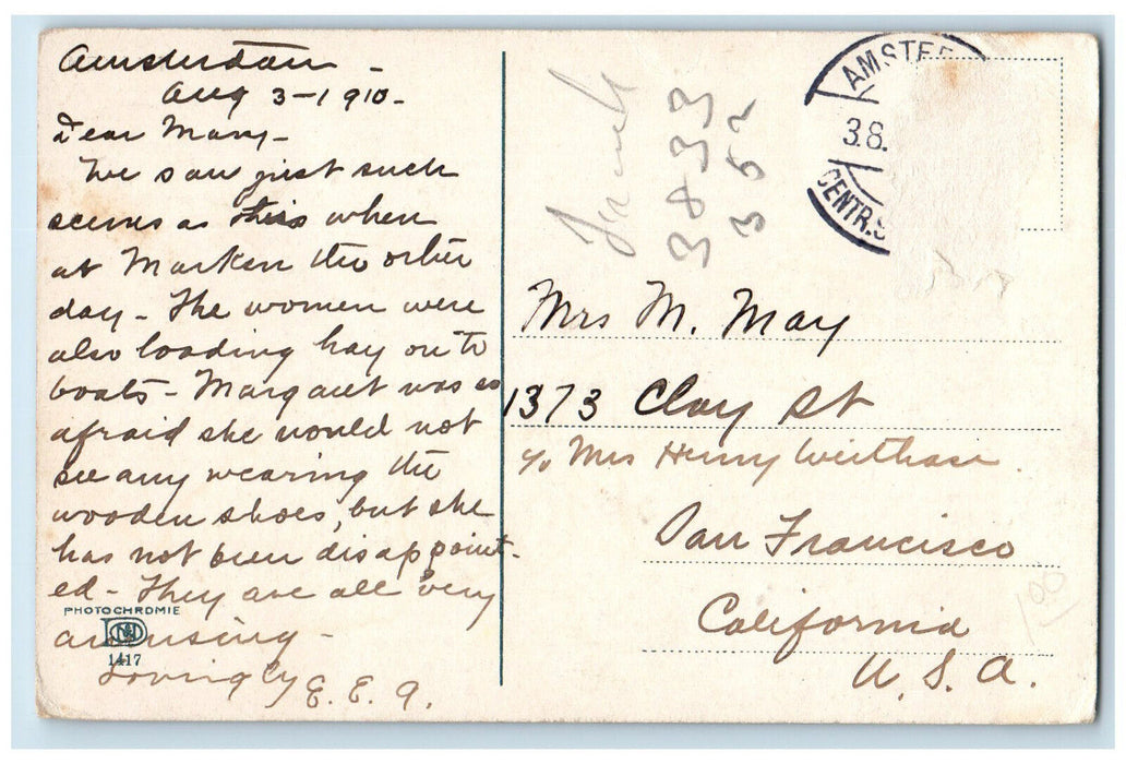 1910 Boat Scene Marken North Holland Netherlands Antique Posted Postcard
